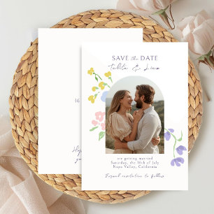 Elfenbein Elegante Schrift Floraler Bogen Hochze