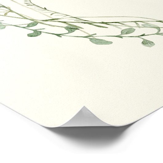 Elfenbein Elegante Wildblumen Hochzeit Begrüßungsz Poster (Ecke)