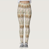 Elfenbein farbige Rosen-Leggings Leggings (Vorderseite)