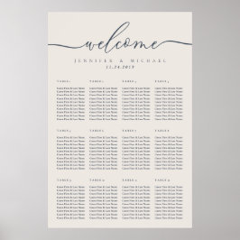 Elfenbein-Feier Hochzeitsgesellschaft Sitzordnung  Poster
