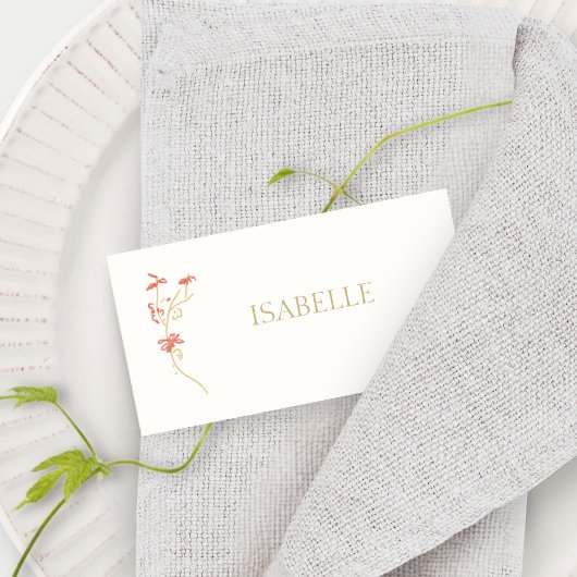 Elfenbein | Floral Wedding Escort Name Mitteilungskarte