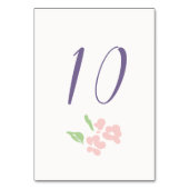Elfenbein | Florale Hochzeit Tischnummer Flach  (Vorderseite)