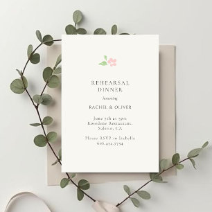Elfenbein  Florale Rosen Hochzeitsprobe Dinner Car RSVP Karte