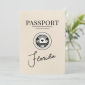 Elfenbein Florida Reisepass Save The Date (Stehend Vorderseite)