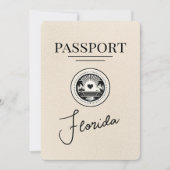 Elfenbein Florida Reisepass Save The Date (Vorderseite)