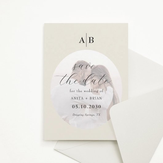 Elfenbein Foto Hochzeit Save The Date