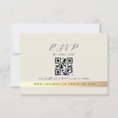 Elfenbein-Foto-QR-Code-Hochzeit RSVP Karte (Vorderseite)