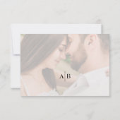 Elfenbein-Foto-QR-Code-Hochzeit RSVP Karte (Rückseite)