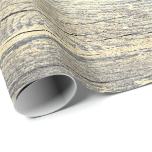 Elfenbein-Foxier metallisches schäbiges graues Geschenkpapier