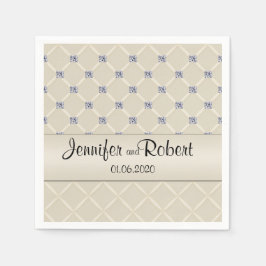 Elfenbein gequilted Bling Diamonds Posh Wedding Na Serviette
