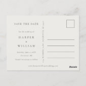 Elfenbein gerahmtes Foto Save the Date Postkarte (Rückseite)