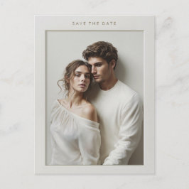Elfenbein gerahmtes Foto Save the Date Postkarte