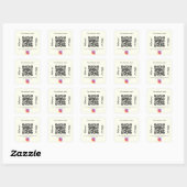 Elfenbein-Geschäftsname QR-Code Instagram Quadratischer Aufkleber (Blatt)