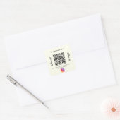 Elfenbein-Geschäftsname QR-Code Instagram Quadratischer Aufkleber (Umschlag)