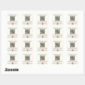 Elfenbein-Geschäftsname QR-Code Instagram Quadratischer Aufkleber (Blatt)
