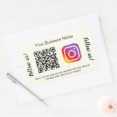 Elfenbein-Geschäftsname QR-Code Instagram Rechteckiger Aufkleber (Umschlag)