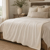 Elfenbein-Glanz-Minimal-Flanelldecke Fleecedecke