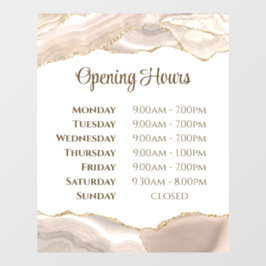 Elfenbein Gold Agate Öffnungszeiten Fensterheber Fensteraufkleber