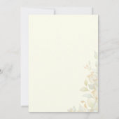 Elfenbein-Gold-Blatt-Rand Botanisch-Elegante Hochz Einladung (Rückseite)