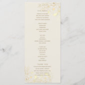 Elfenbein-Gold-Blumen-Hochzeitszeremonie-Programm Programm (Rückseite)