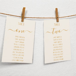 Elfenbein-Gold Moderne Schrift Einfache Sitzordnun