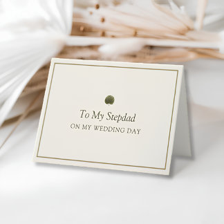 Elfenbein-Gold-Palm-Stiefvater-Hochzeitstag-Karte Dankeskarte