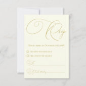 Elfenbein & Gold UAWG mit Meal Choice Response Car RSVP Karte (Vorderseite)