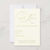 Elfenbein & Gold UAWG mit Meal Choice Response Car RSVP Karte (Rückseite)