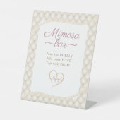 Elfenbein, Gold und Perlen Galentinisches Party Sockelschild (Vorderseite)