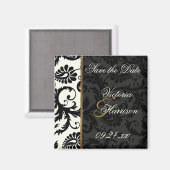 Elfenbein, Gold und schwarzer Damaskus speichern S Magnet (Vorderseite/Rückseite)