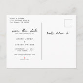 Elfenbein-Goldlaub Save the Date Ankündigungspostkarte (Rückseite)