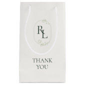 Elfenbein | Green Floral Monogram Wedding Danke Kleine Geschenktüte (Vorderseite)