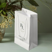 Elfenbein | Green Floral Monogram Wedding Danke Kleine Geschenktüte