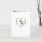 Elfenbein, Grün, Blau, Gold auf Seidendusche Einla Einladung (Rückseite)