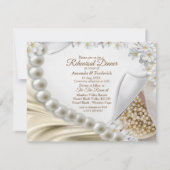 Elfenbein, Grün, Blau, Gold, Seide und Birne Probe Einladung (Vorderseite)