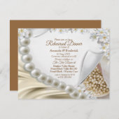 Elfenbein, Grün, Blau, Gold, Seide und Birne Probe Einladung (Vorne/Hinten)