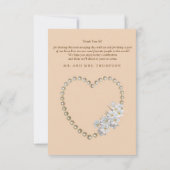 Elfenbein, Grün, Blau, Gold, Seide und Hochzeit Da RSVP Karte (Rückseite)