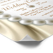 Elfenbein, Grün, Blau, Gold, Seide und Perle, Hoch Poster (Ecke)