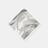 Elfenbein, Grün, Blau, Gold, Seide und Perlen Neap Serviette (Ecke)