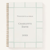 Elfenbein-grüne Grid-Geschäftskorrespondenz Notizblock (Vorderseite)