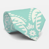Elfenbein-Grüntöne-Damasmuster Krawatte (Gerollt)