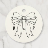 Elfenbein-Handzeichnung Minimalistische Hochzeit Geschenkanhänger (Rückseite)