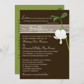Elfenbein-Herz-Hochzeit Browns laden grüne ein Einladung (Vorne/Hinten)