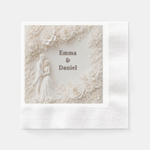 🤍 Elfenbein Hochzeit Blumen Silhouette Rahmen🤍 Serviette