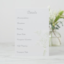 Elfenbein-Hochzeit, minimales Layout, Gastdetail Dankeskarte