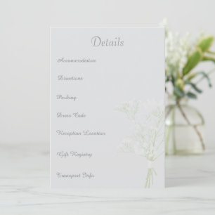 Elfenbein-Hochzeit, minimales Layout, Gastdetail Dankeskarte