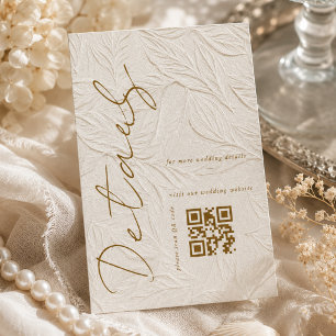 Elfenbein Hochzeitsdetails mit einfachem QR-Code Begleitkarte