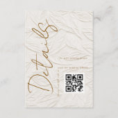 Elfenbein Hochzeitsdetails mit einfachem QR-Code Begleitkarte (Vorderseite)