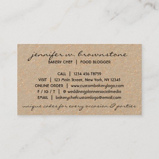 Elfenbein Hochzeitskuchen Blumengebäck Visitenkarte (Rückseite)