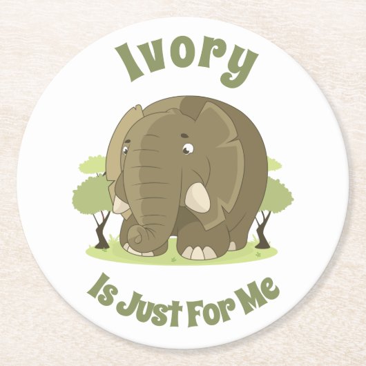 Elfenbein ist nur für mich Papier Untersetzer (Vorderseite)